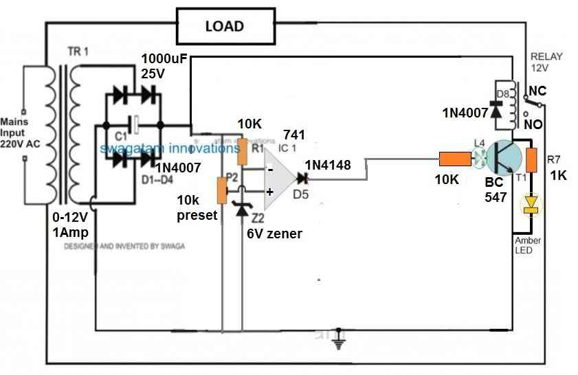 under voltage relay cut off circuit