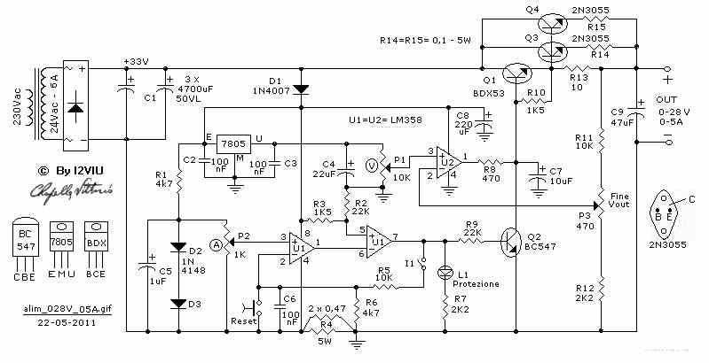 power supply variable with op amps