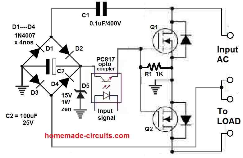 simple mosfet based SSR circuit