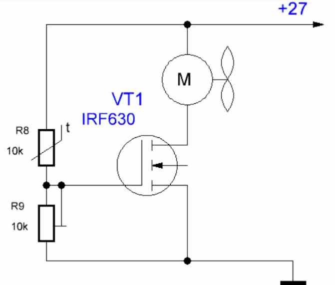 24V temperature dependant automatic fan circuit