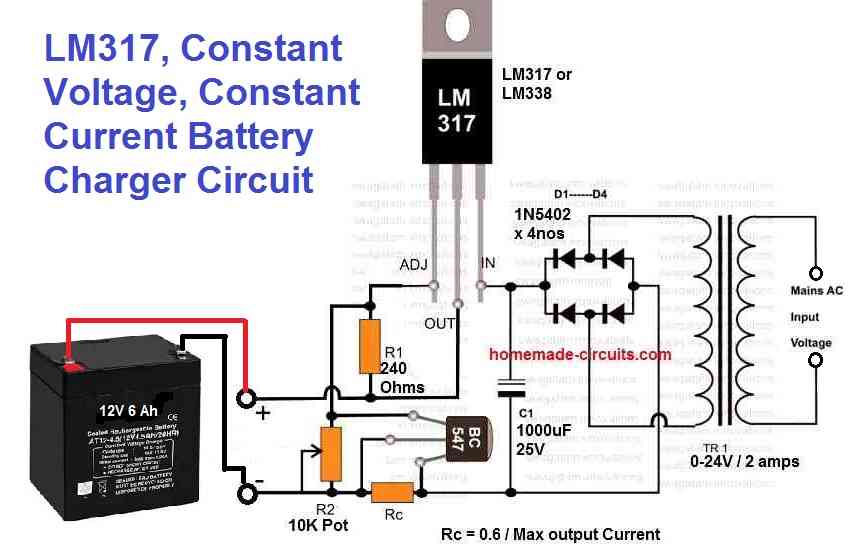 LM317 li-ion battery charger circuit