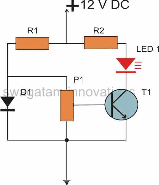 transistor diode temperature detector circuit