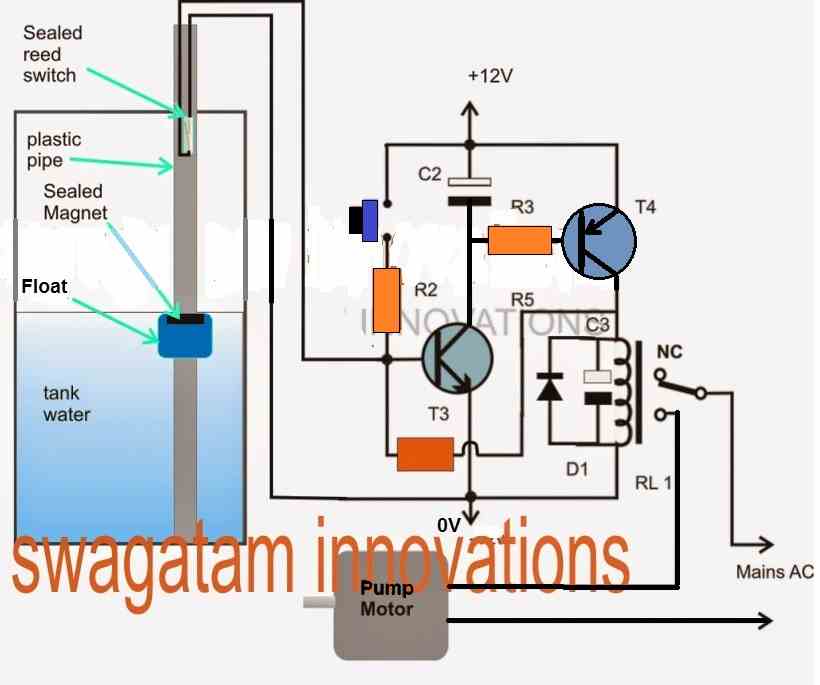 Float switch circuit with water pump