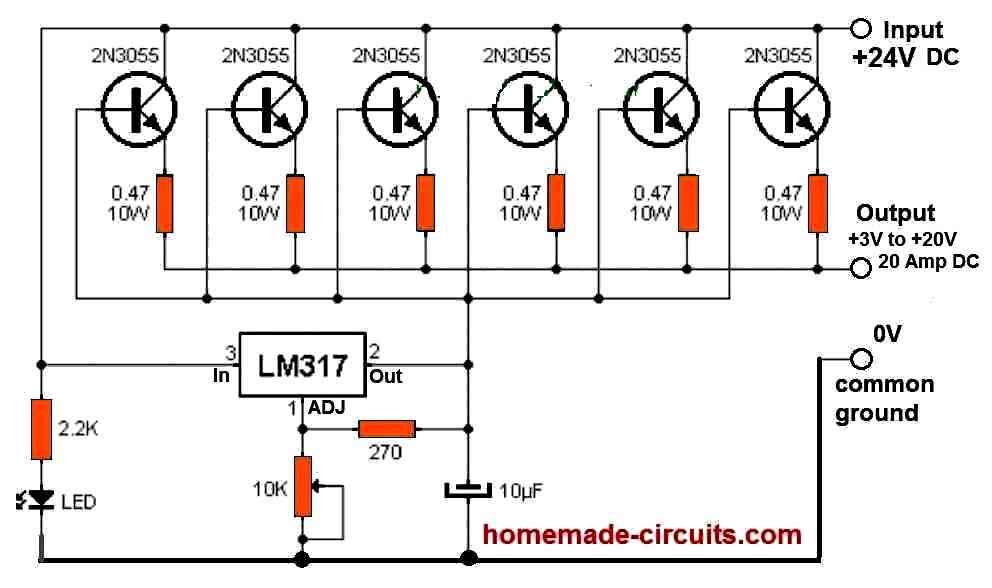 LM317 solar battery charger circuit