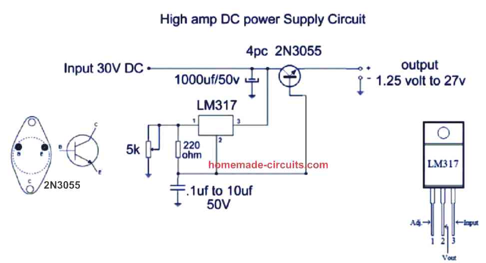 high current from an LM317 power supply