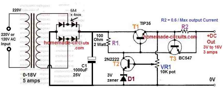 self regulating charger using only transistors