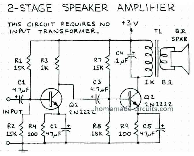 two stage audio amplifier circuit
