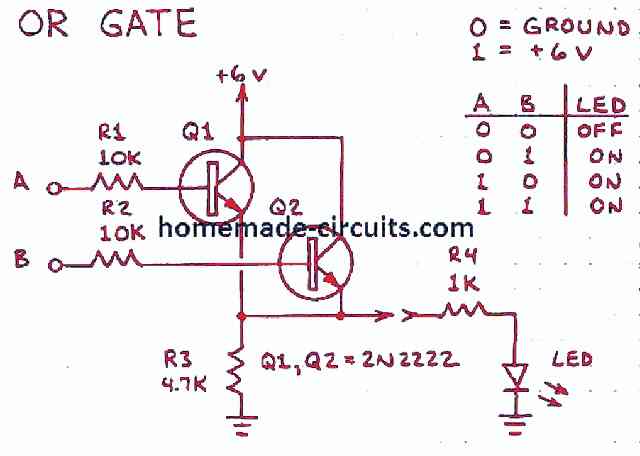 OR gate circuit using BJTs