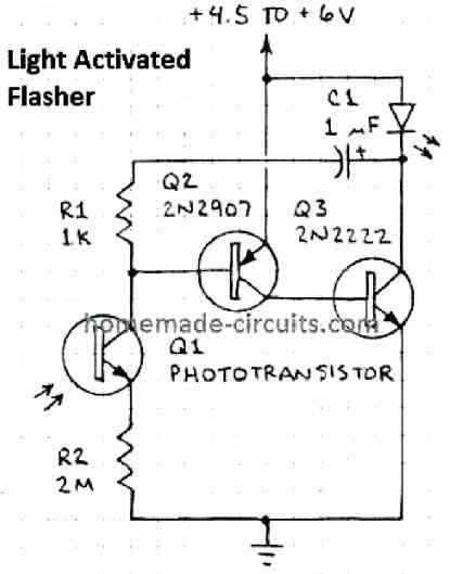 light activated LED flasher circuit