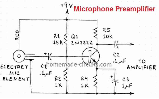 transistor MIC amplifier circuit