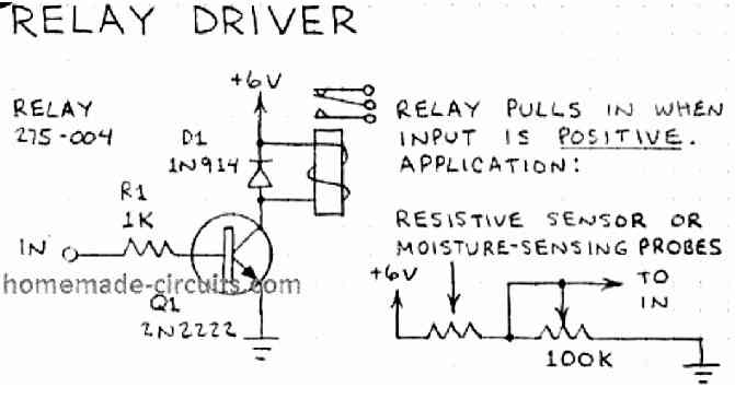 single transistor relay driver circuit