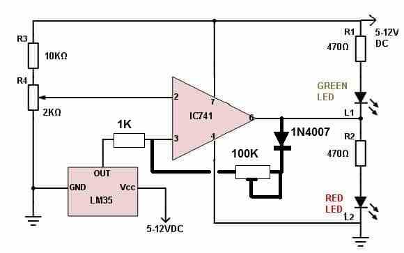 LM35 temperature control with high low setting