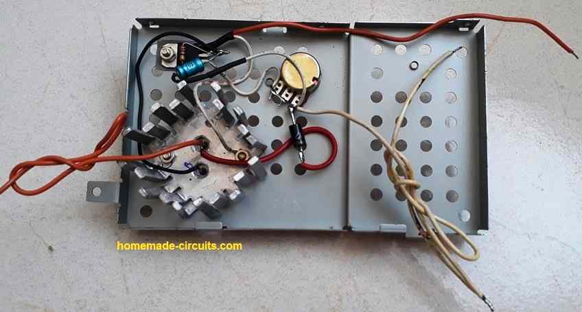 image the LM317 and 2N3055 wiring layout inside the metal box