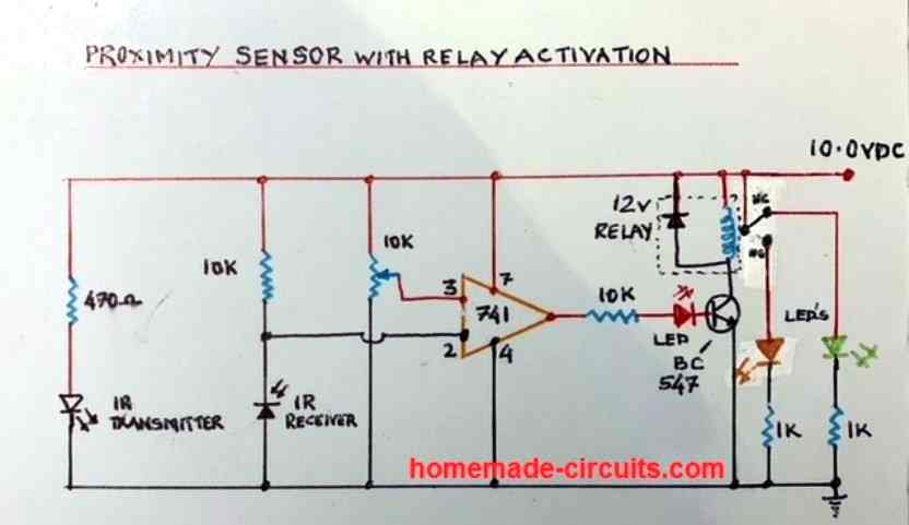 Proximity Detector using IC 741