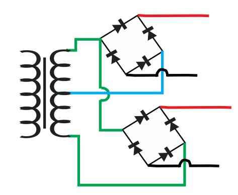 using two bridge rectifiers with one transformer