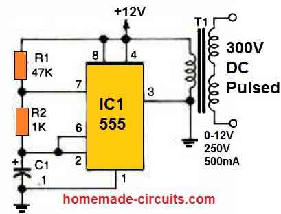 Simple High voltage Generator Circuit Circuit Diagram