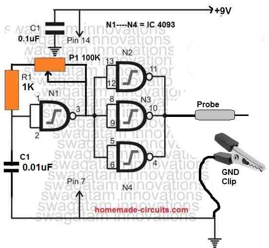 IC 4093 signal injector circuit
