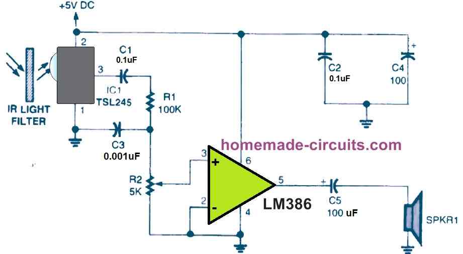 Light Dependent Tone Generator Circuit Diagram