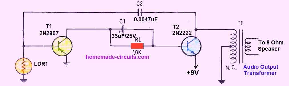 Light Operated Music Generator Circuit