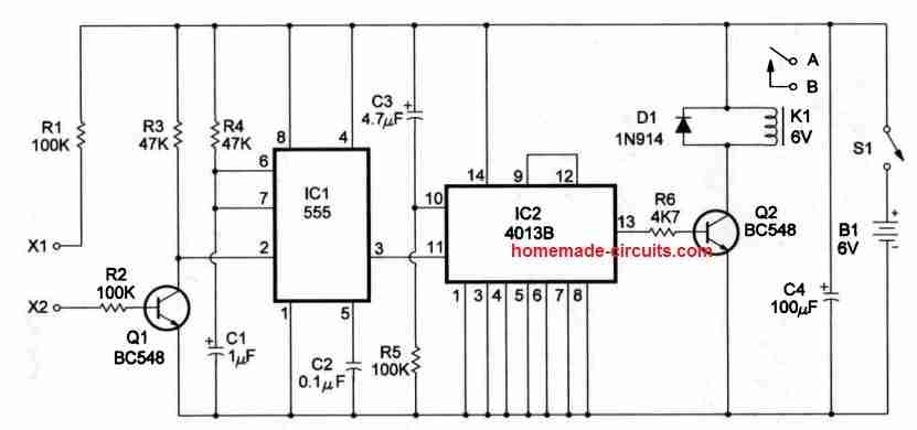 4013 touch switch circuit