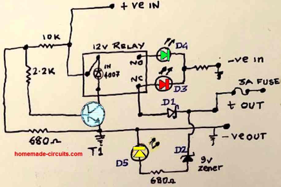 another single BJT battery charger circuit with auto cut off