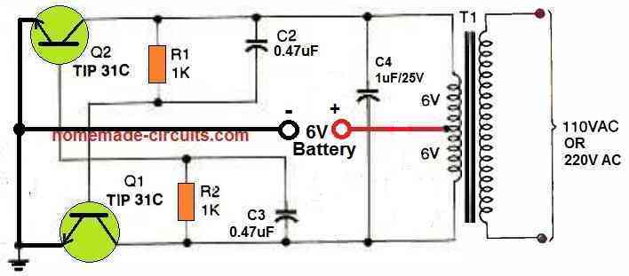 6V Inverter Circuit Diagram