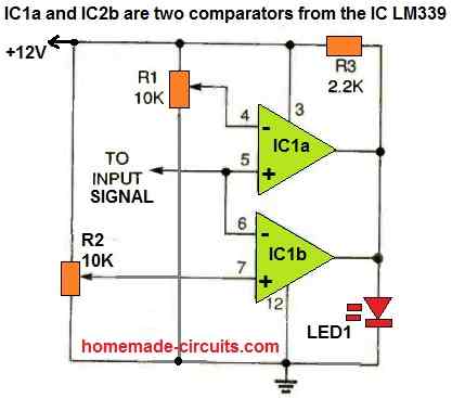 simple window comparator circuit