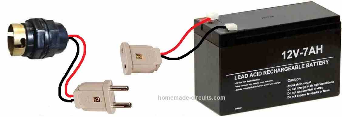 battey bulb wiring for vendor street lamp