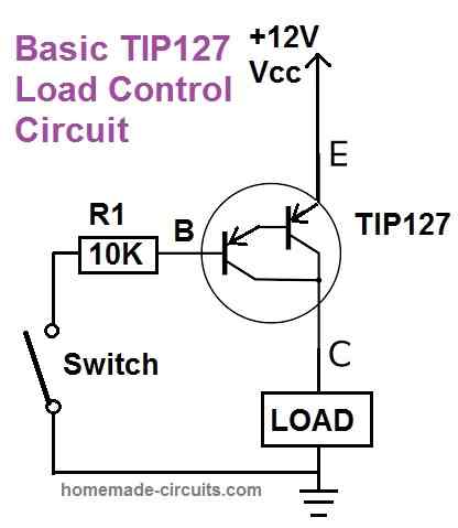 tip127 load control circuit