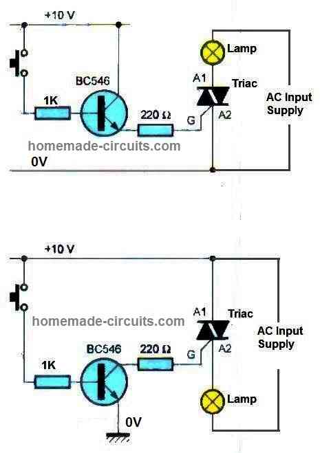 controlling a triac through a transistor