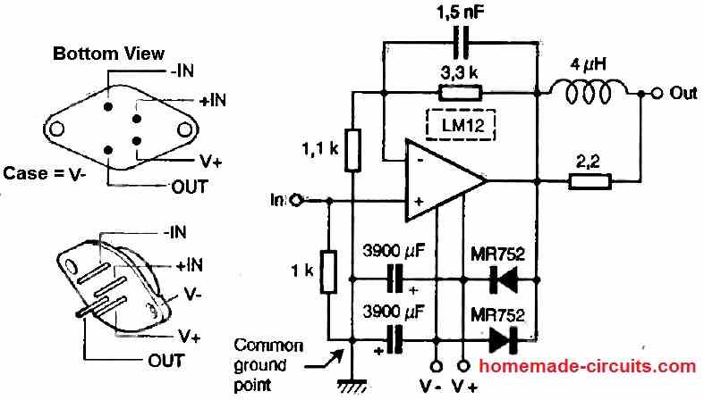 LM12 high power audio amplifier
