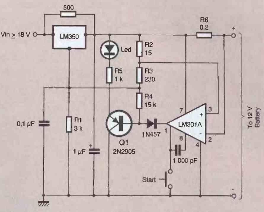 automatic 12 V battrey charger using LM350 IC