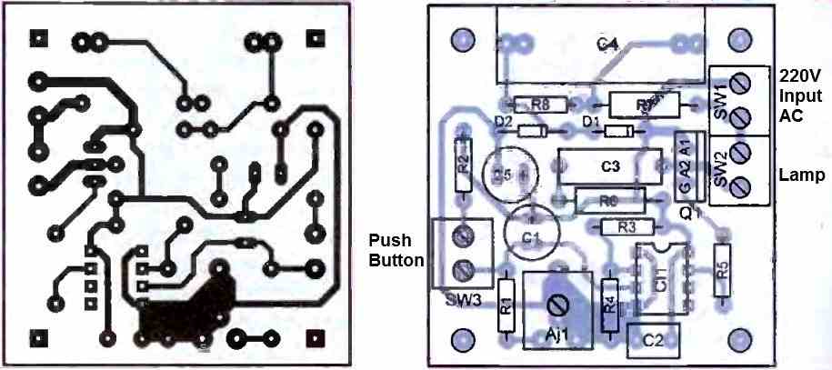 delay off lamp timer PCB design