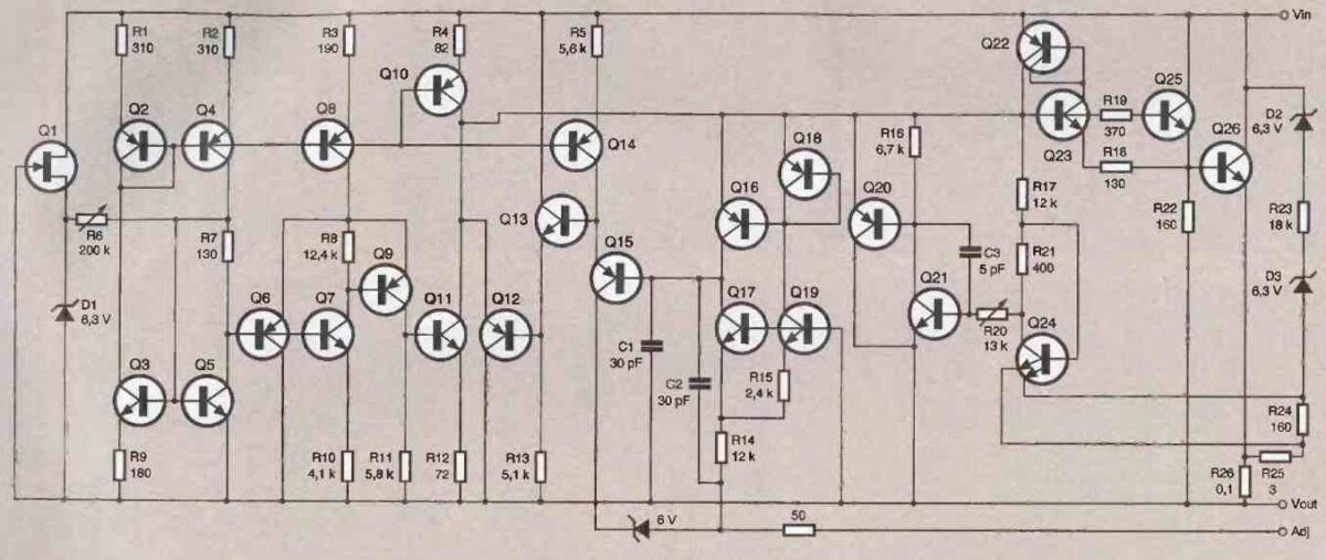 internal schematic of LM317