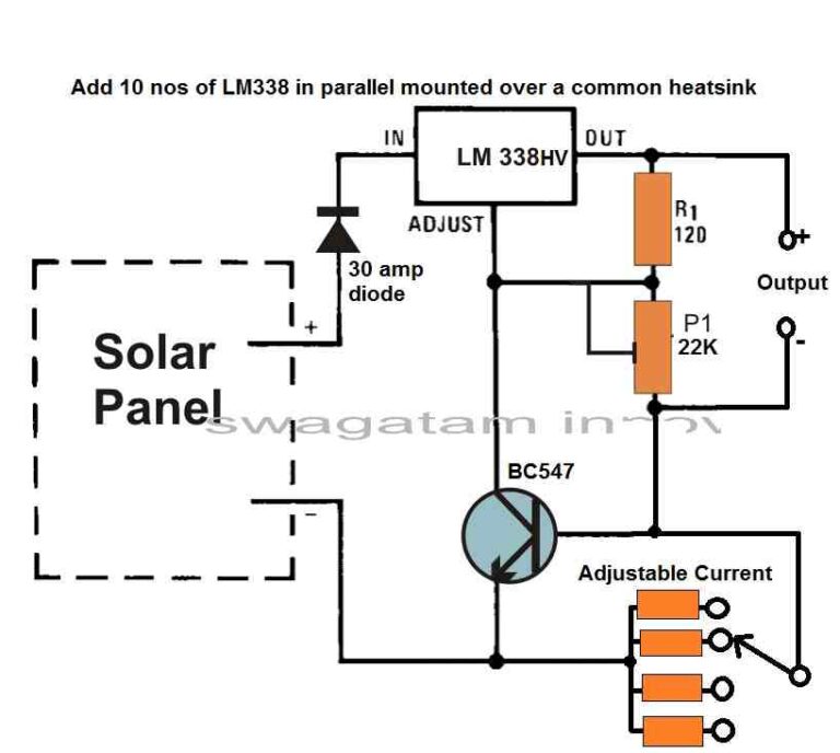 Solar Panel Voltage Regulator Circuit Circuit Diagram