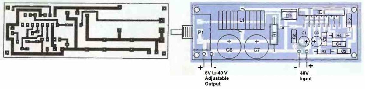 L296 high current adjustable switching power supply PCB designs