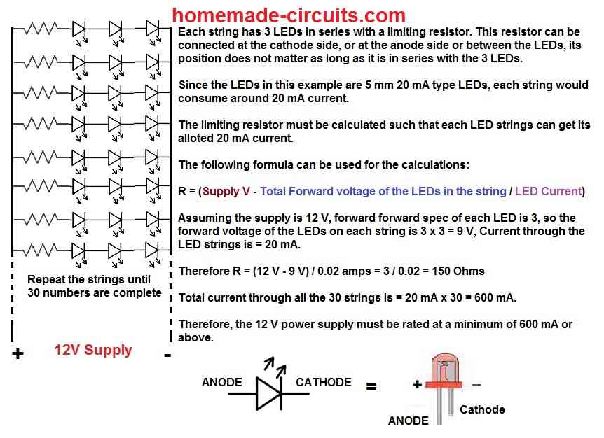 How To Calculate and Connect LEDs in Series and Parallel