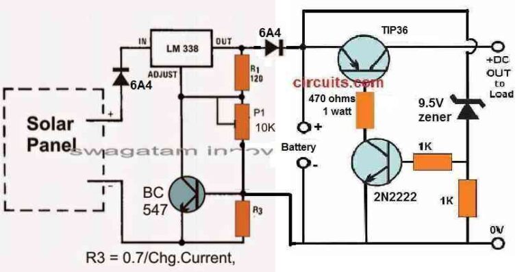 9 Simple Solar Battery Charger Circuits - Homemade Circuit Projects