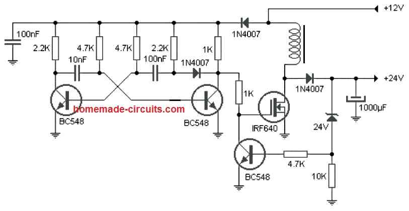 MOSFET boost converter circuit