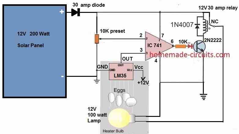 solar egg incubator circuit diagram