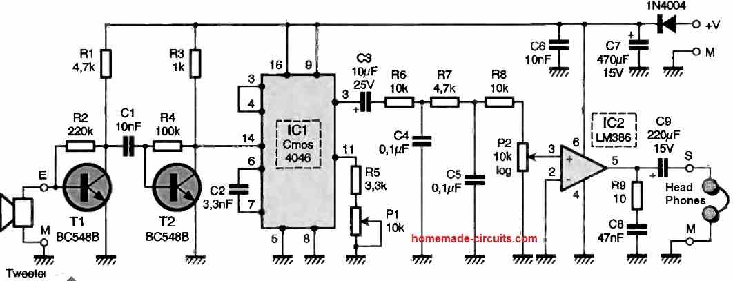 ultrasonic receiver circuit