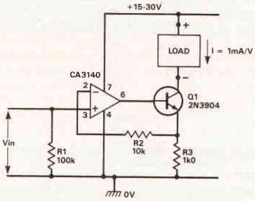 constant current generator circuit using op amp