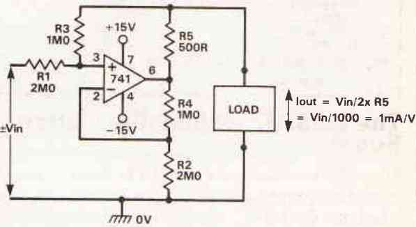 voltage-controlled bilateral circuit with grounded load