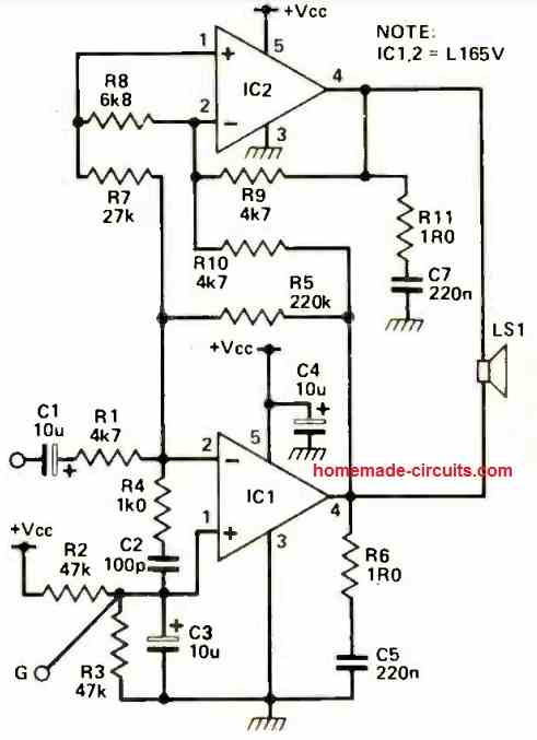 L165 bridge amplifier circuit