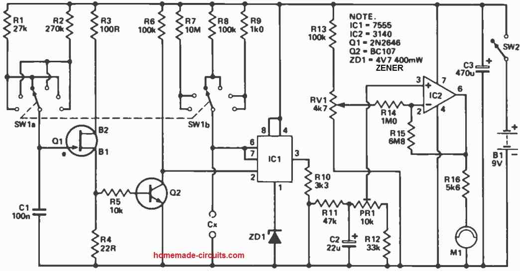 Multi-range Capacitance Meter Circuit