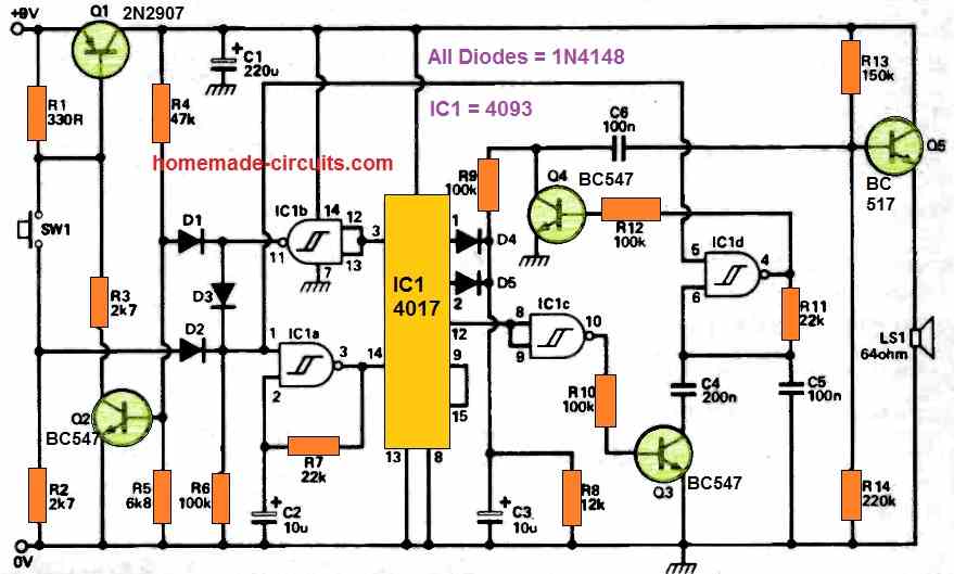 ding dong bell circuit schematic