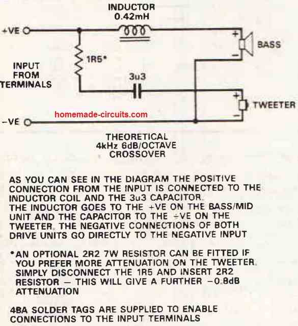Simple Crossover Network Circuit for Loudspeakers