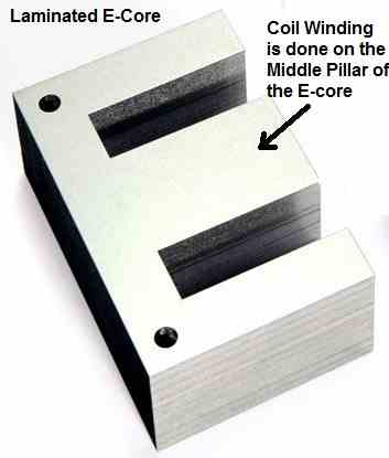 Laminated iron E core