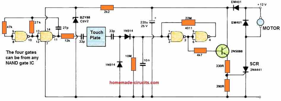 Capacitive Motor Controller Circuit