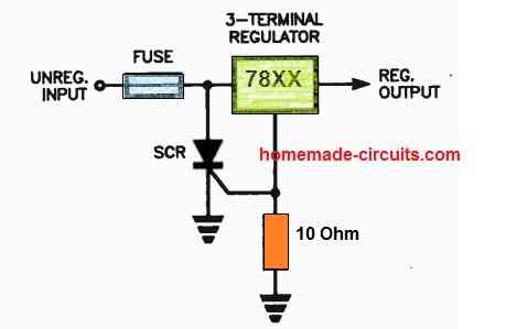 Over-voltage Protector for 3-Terminal 78XX regulators